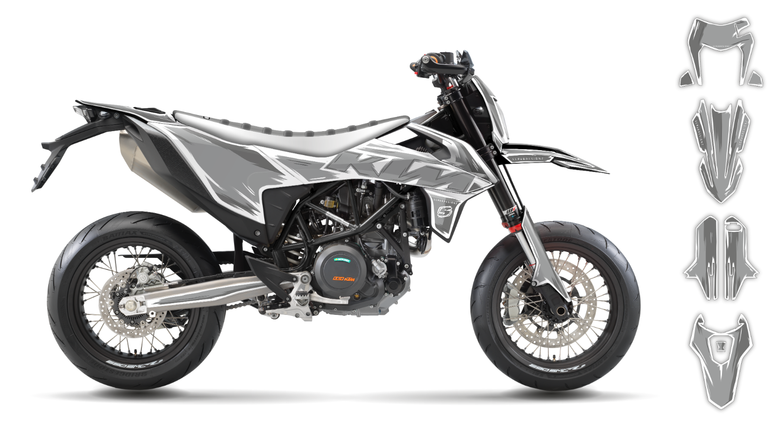KTM graphics SMC-R 690 2019 2020 2021 2022 2023 SCRUB decals stickers Supermoto