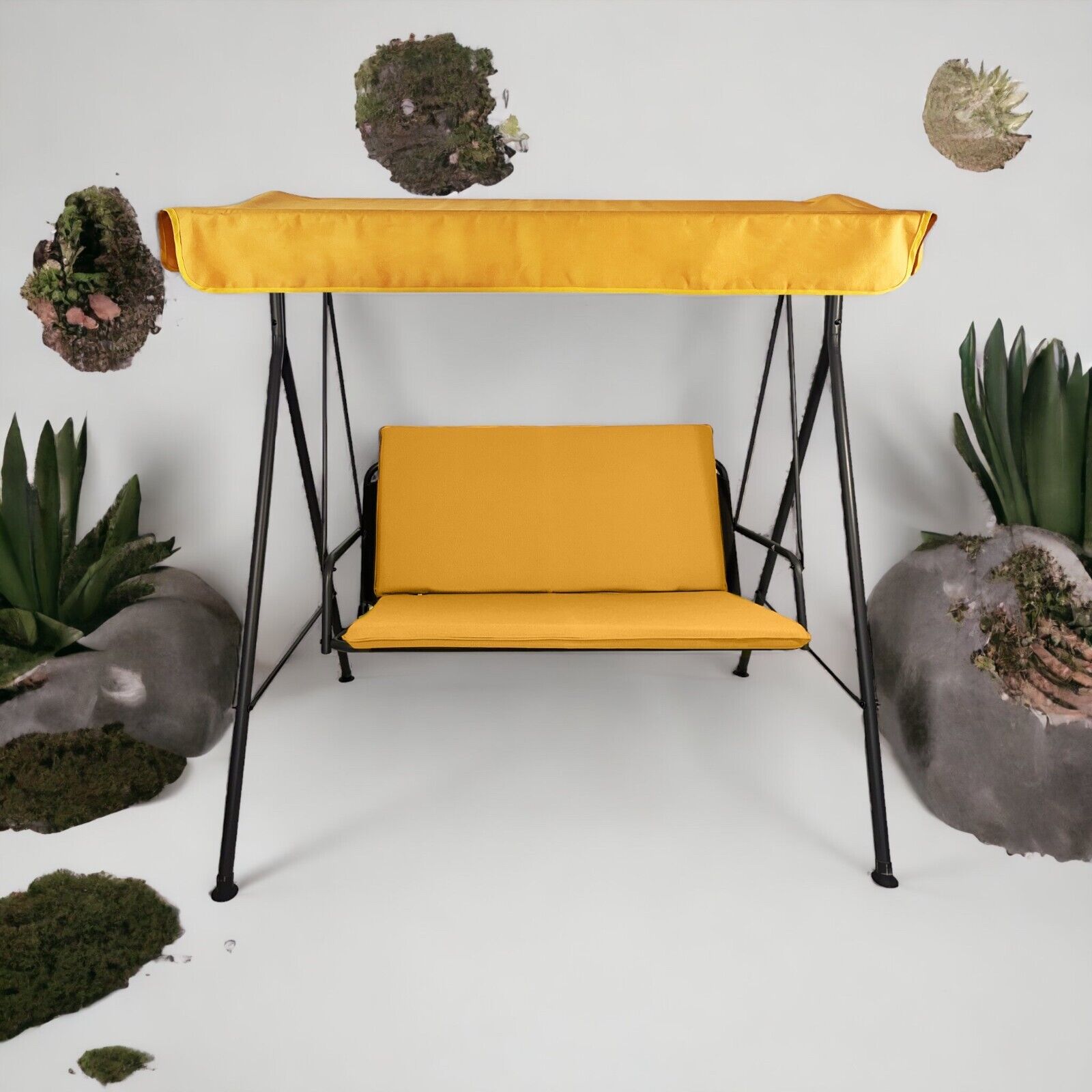 Cojín y Toldo Impermeable para Columpio de Jardín - Grosor 8 cm - Arena
