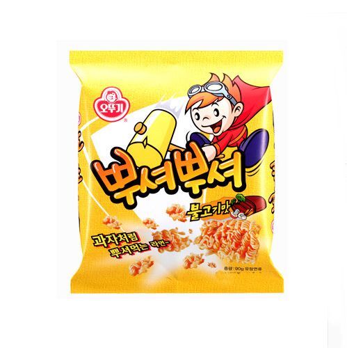 Snack coreano en forma de fideos PPUSHU PPUSHU Bulgogi, pollo, tteokbokki, ba...