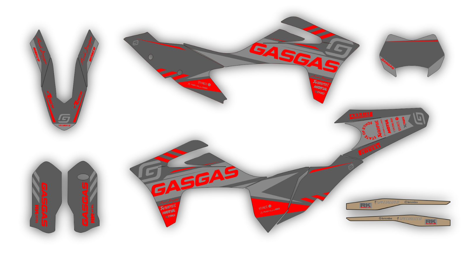 Gas Gas Graphics kit 2021 2022 2023 EC 250 250f 300 350f Decals Stickers