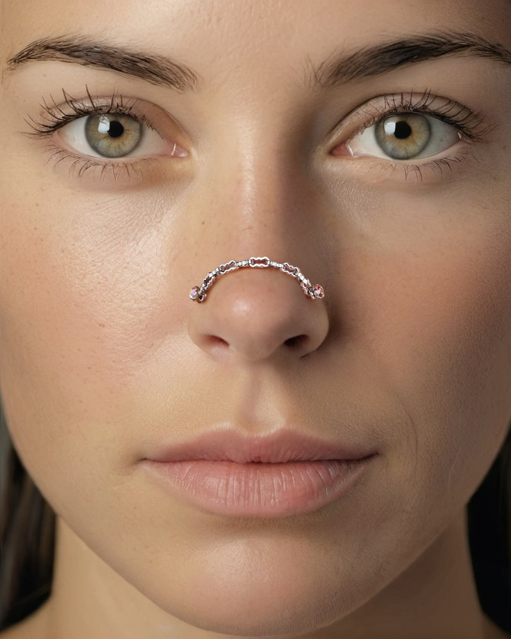 5Pcs Stainless Steel Nose Chain Double Nostril Piercing for Women Men Jewelry - Picture 28 of 104