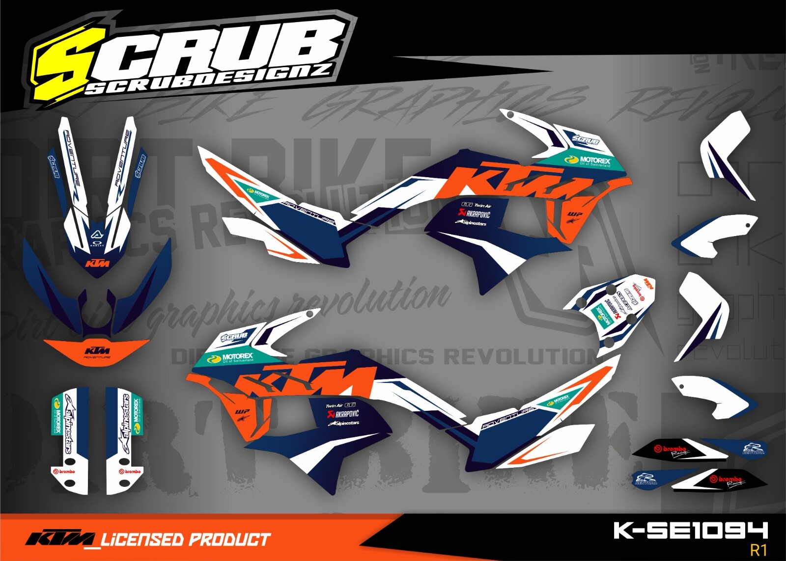 KTM ADVENTURE 2023-2024 790 R 890 R Rally Graphics Decals Stickers