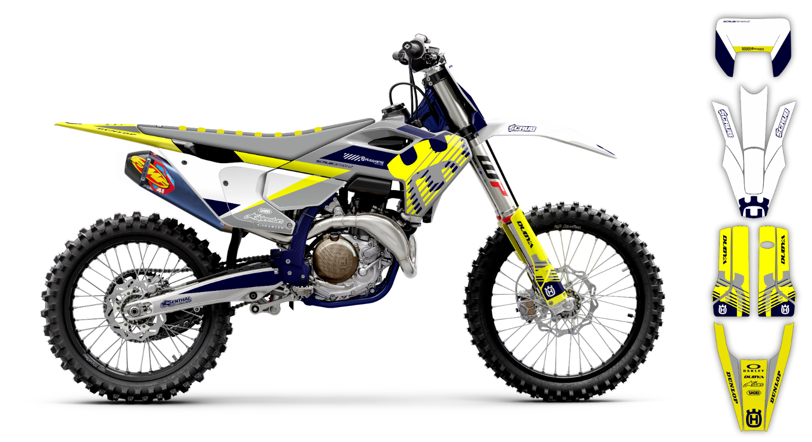 Husqvarna 2024 2025 TE FE 150 250 300 350 450 501 Graphics decals stickers SCRUB