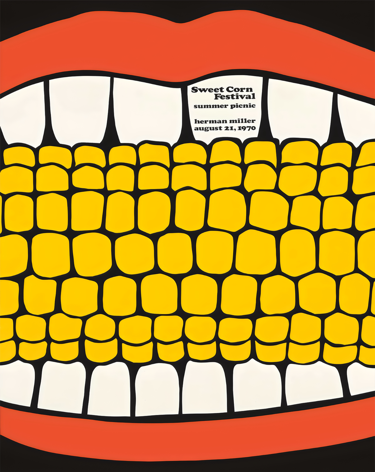 Herman Miller Sweet Corn Festival Poster 1970 Pop Art - 12X16