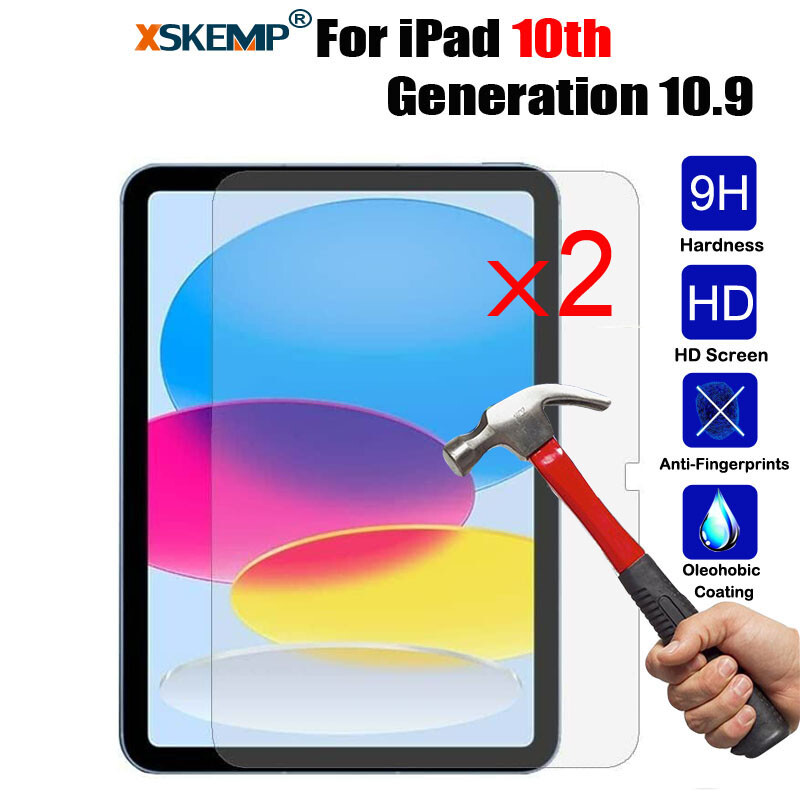 2Pcs Tempered Glass Glossy Screen Protector For iPad 10th Generation 10.9 2022