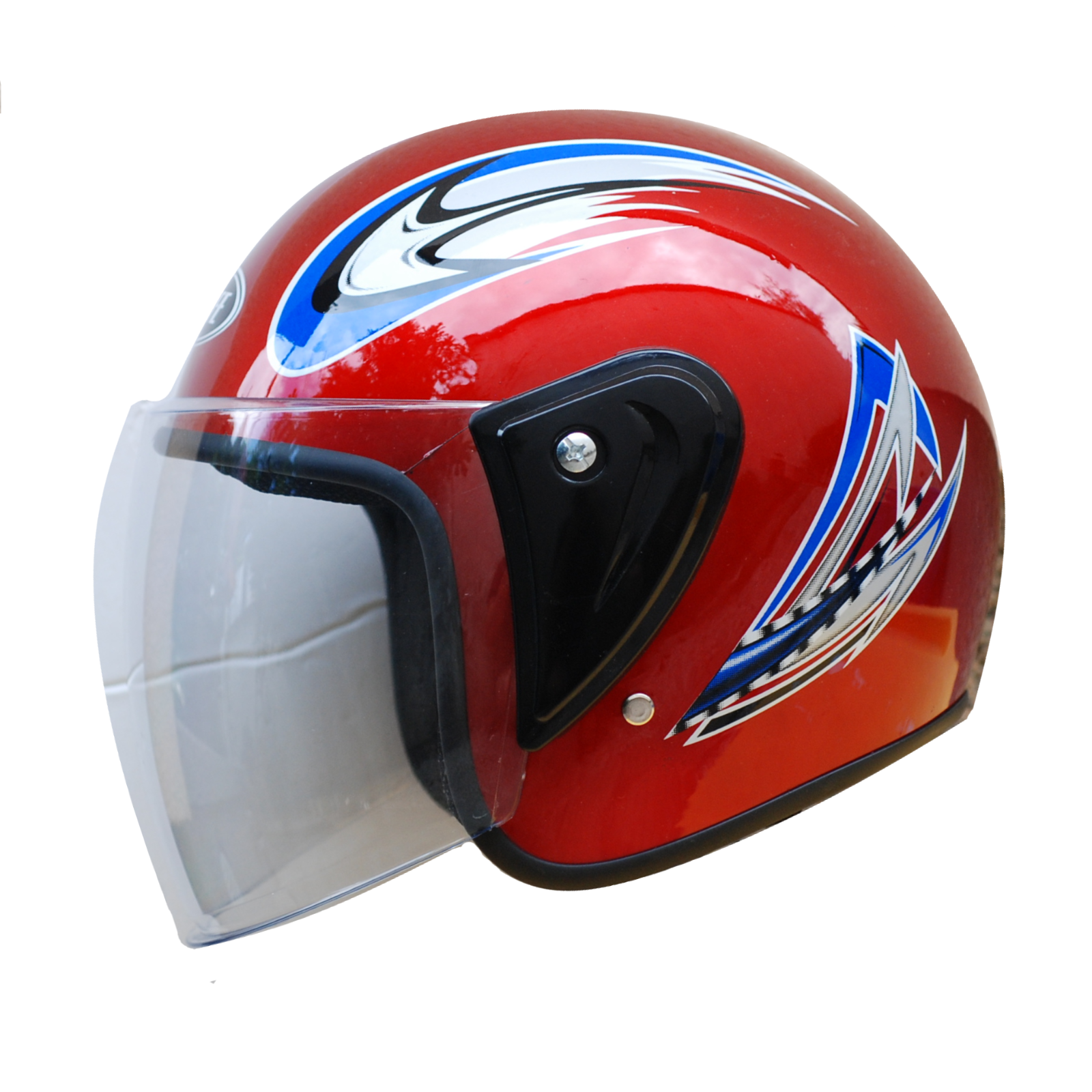 Casque Moto Ouvert 3/4 Rétro - Taille Unique 56-62 Cm, ABS, Visière Double, Léger