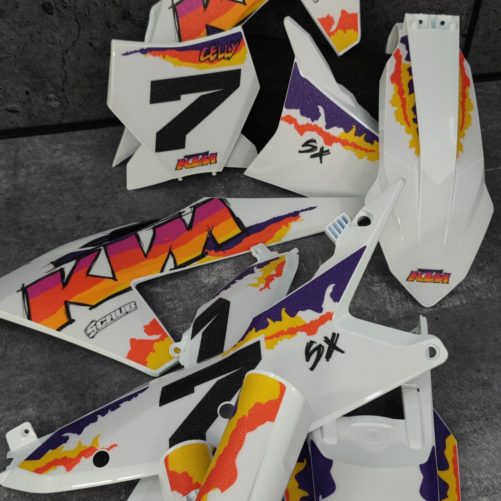 RETRO Plastics + Graphics KTM 2025 SX SX-F XC XC-F | FULL GRIP FROZEN