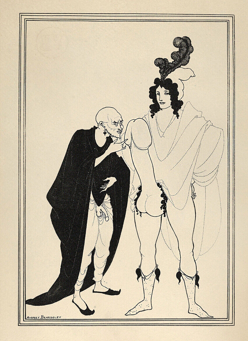 AUBREY BEARDSLEY THE EXAMINATION OF HERALD DRAWING GICLEE PRINT FINE CANVAS