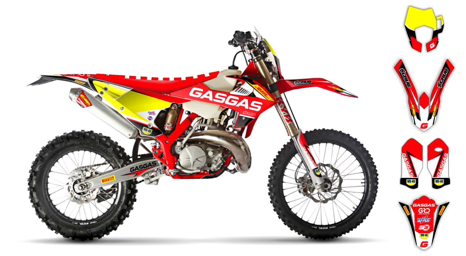 Gas Gas graphics Kit EC 200 250 300 stickers 2018 2019 2020 SCRUB Decals