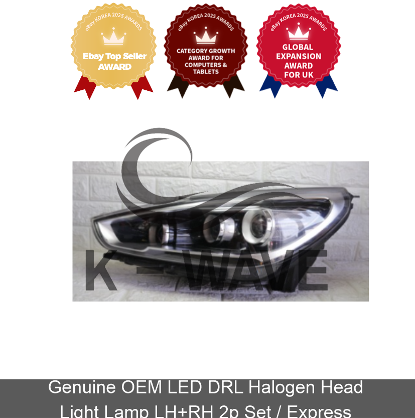 Genuine OEM LED DRL Halogen Head Light Lamp LH+RH 2p Set / Express