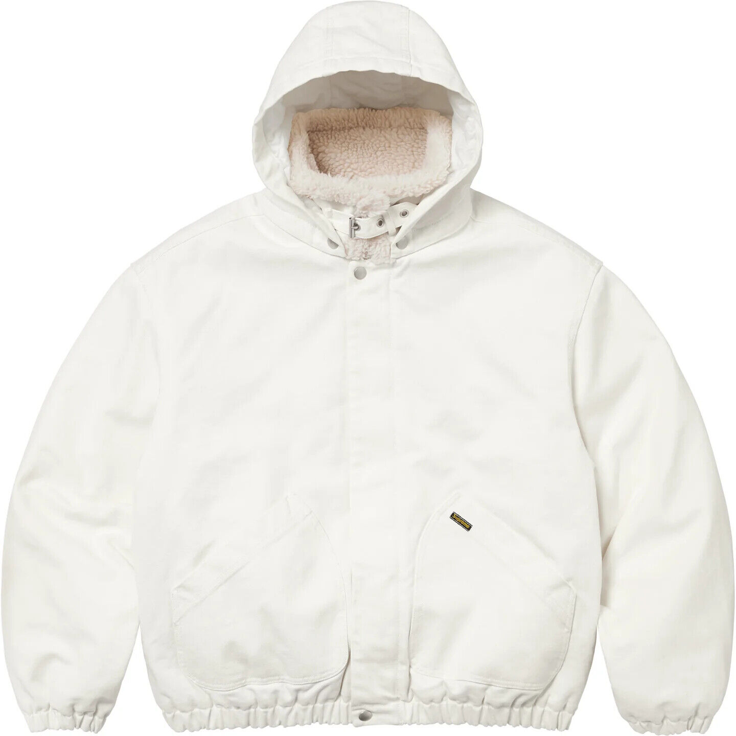 Supreme Faux Shearling Lined Bomber Jacket FW24 Black White Denim