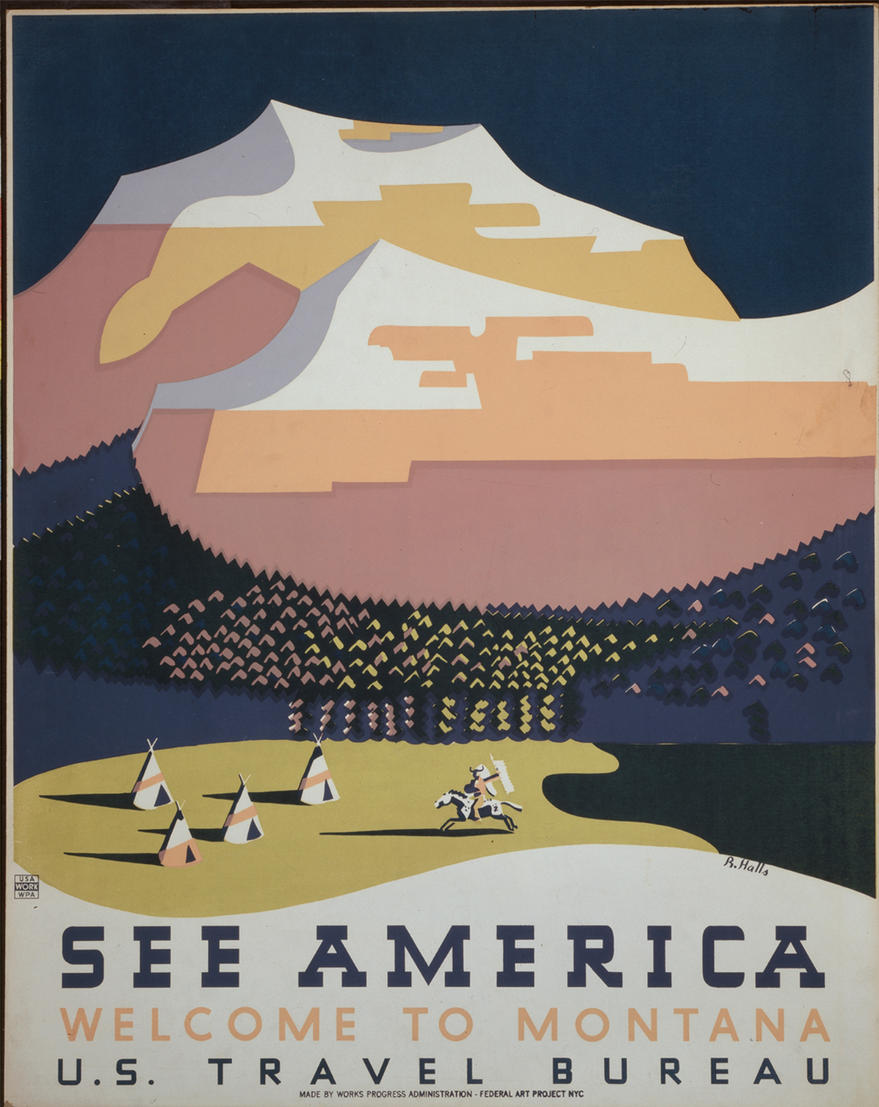 See America Montana Poster National Parks Wall Art – 12X16/16X20/18X24/24X36