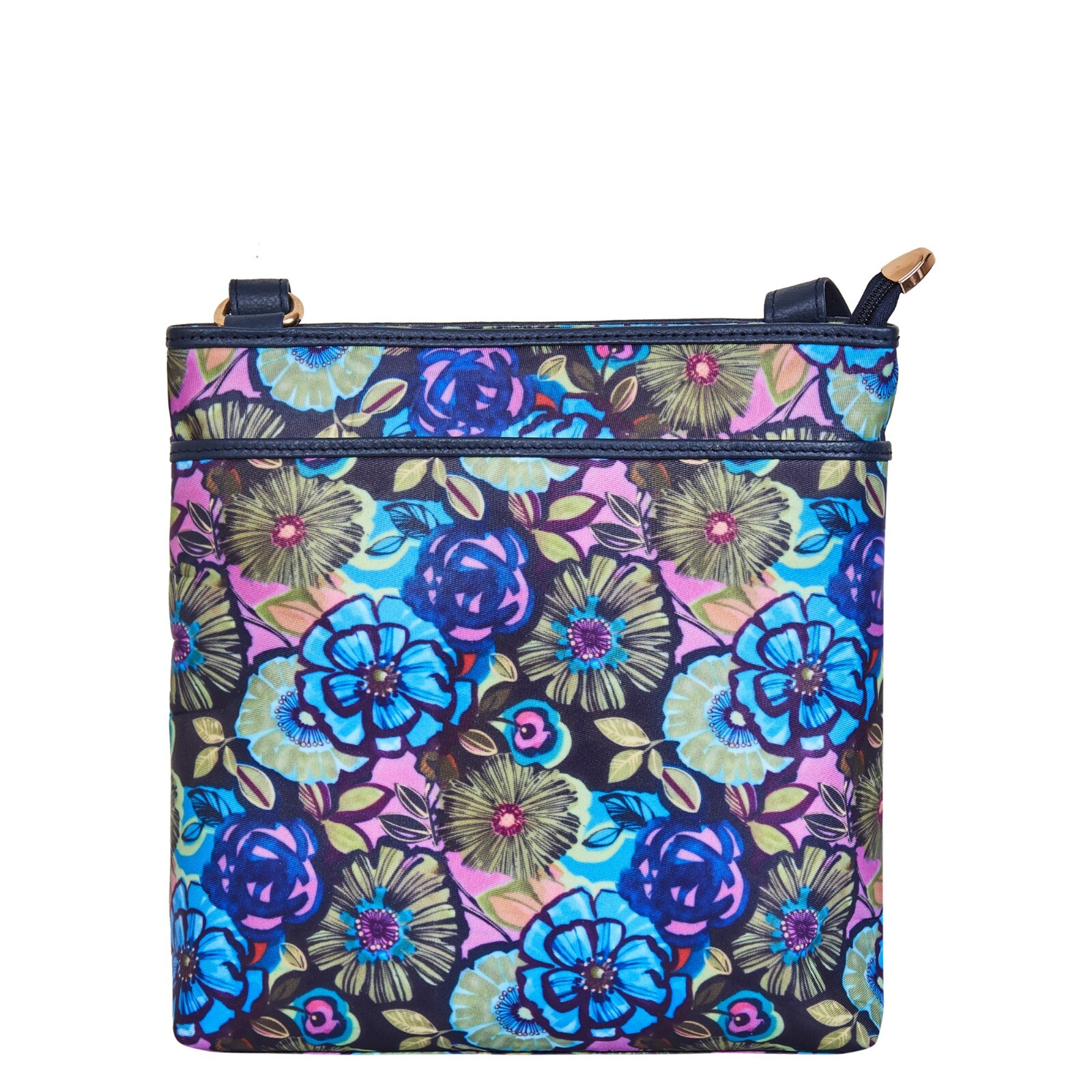 Women Hand Crafted Fabric Printed Crossbody Sling Bag With Genuine leather trim