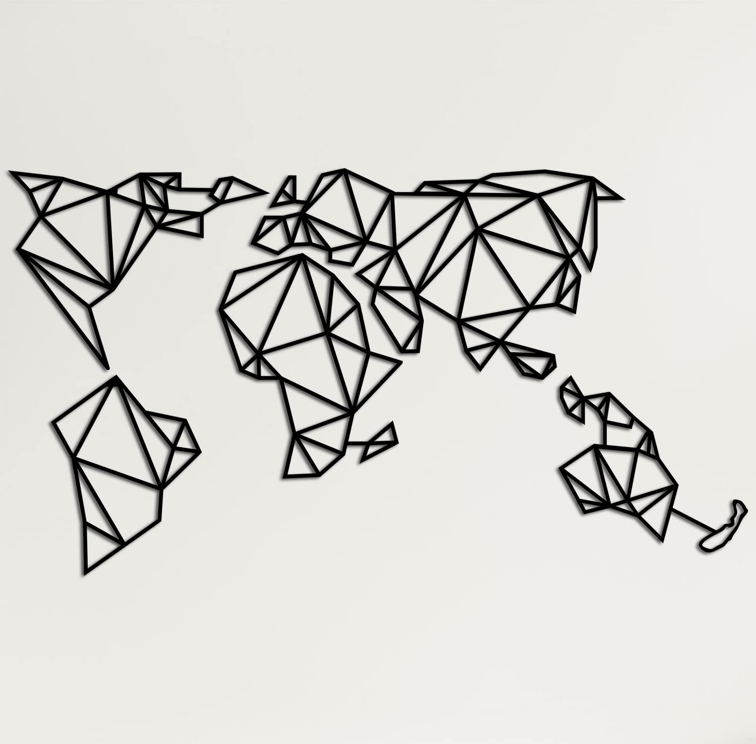World Map Wall Art - Geometric World Map - 3D Wall Silhouette Metal Wall Decor - Picture 14 of 14