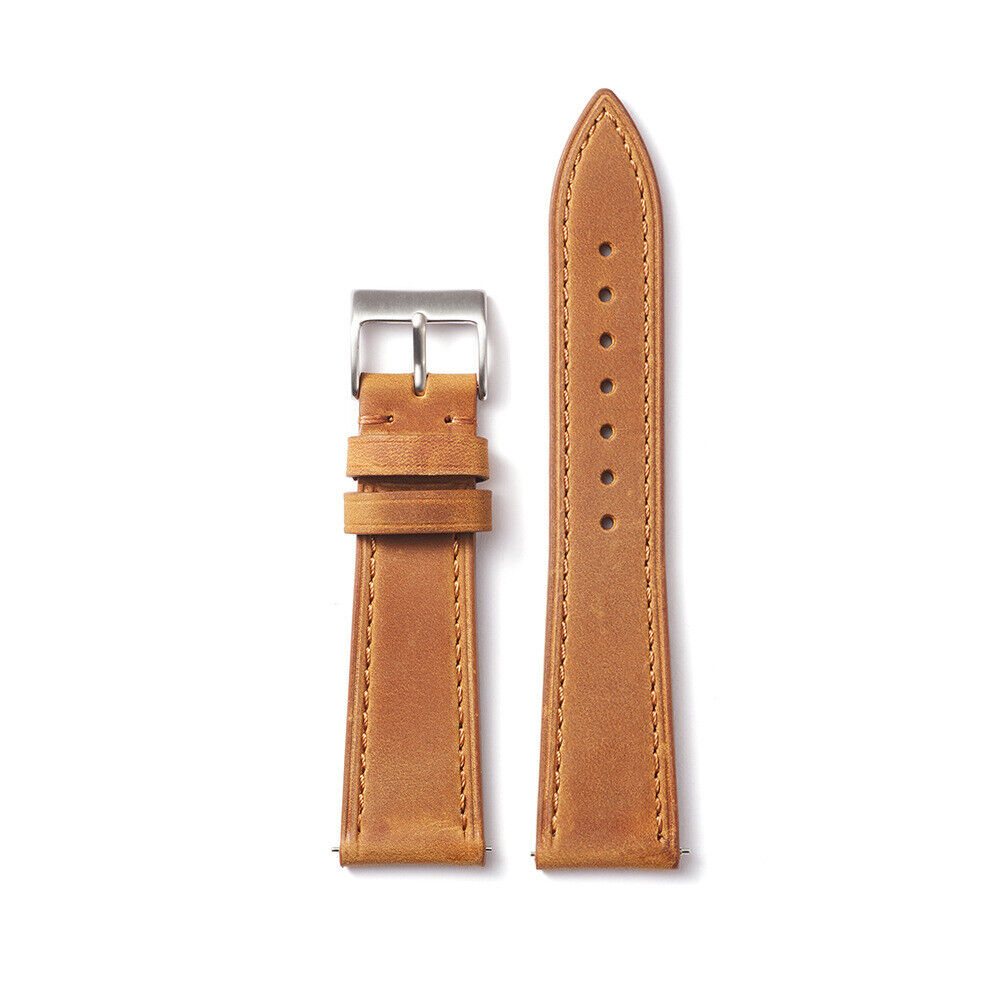 Vintage Sanded Cowhide Leather Watch Band 18mm 19mm 20mm 21mm 22mm Strap - Picture 13 of 16