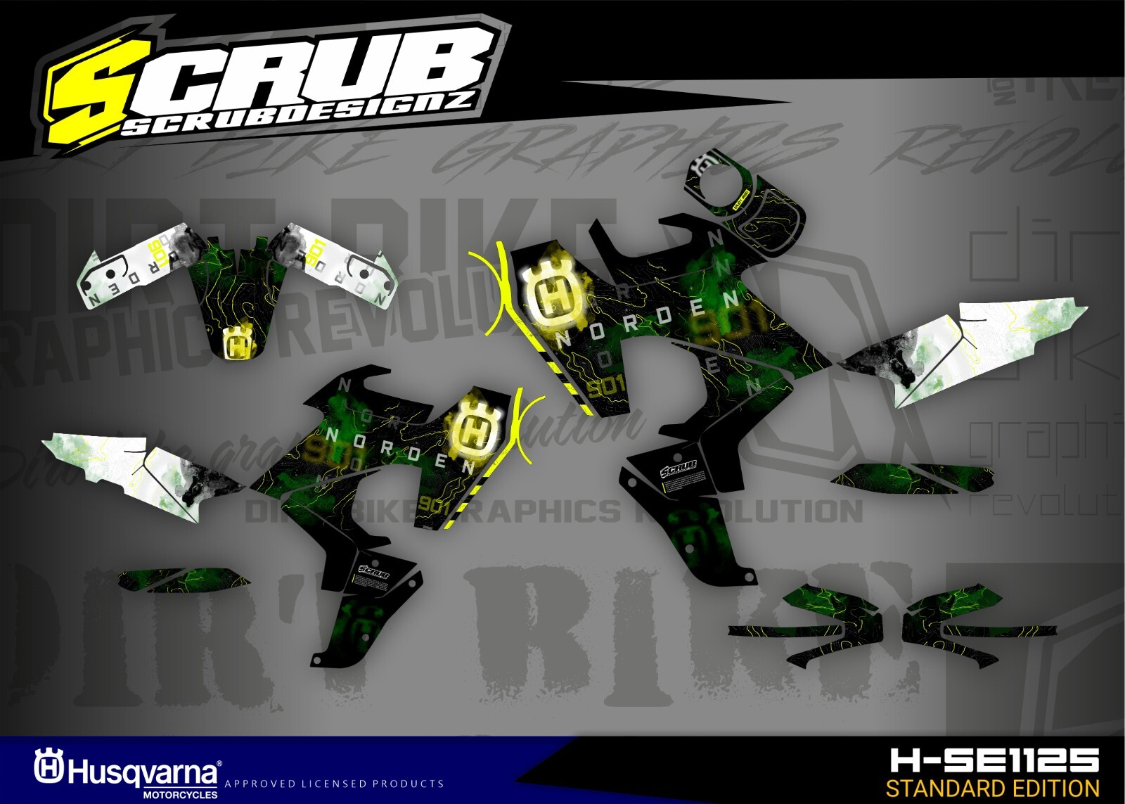 Graphics kit Husqvarna Norden 901  2020 2021 2022 2023 2024 Decals Stickers