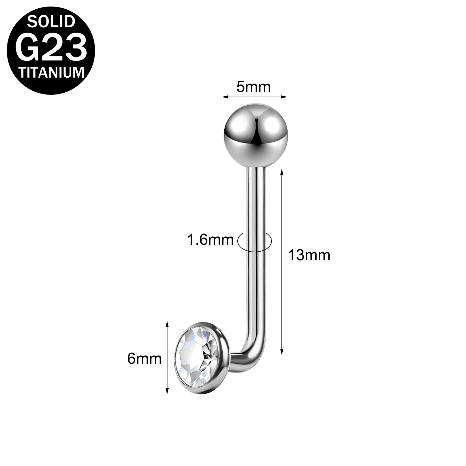 14G Titanium Steel Crystal Christina Piercing VCH Piercing Women Genital Jewelry - Picture 11 of 13