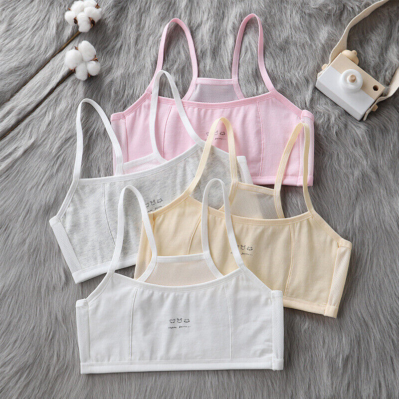 4 Pack Sports Bra Girls Teens Girls Vest Underwear Teenage Training Bras - Picture 10 of 11