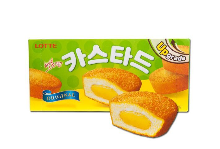 Snack Coreano LOTTE CUSTARD ORIGINAL 138g 1,2,4pack, pastel de pan suave dulce