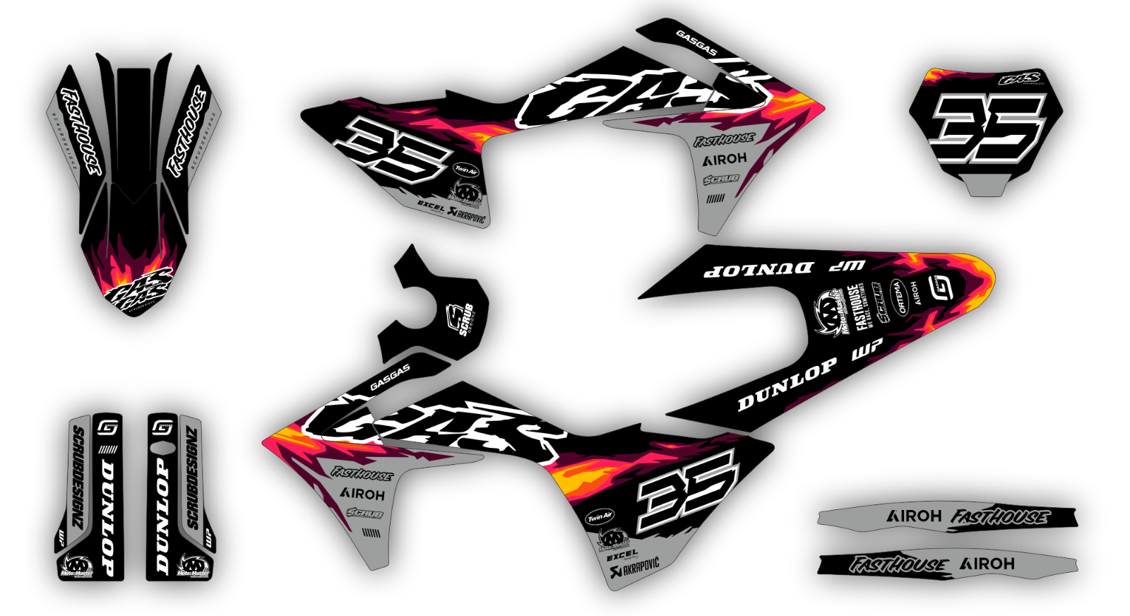 Gas Gas MC MC-F 2024 Graphics decals stickers kit GASGAS '24