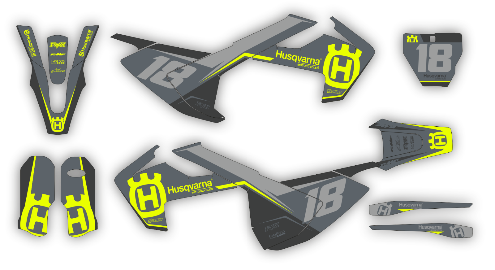Husqvarna graphics FC250 FC350 FC450 2016 2017 2018 SCRUB FC 250 350 450