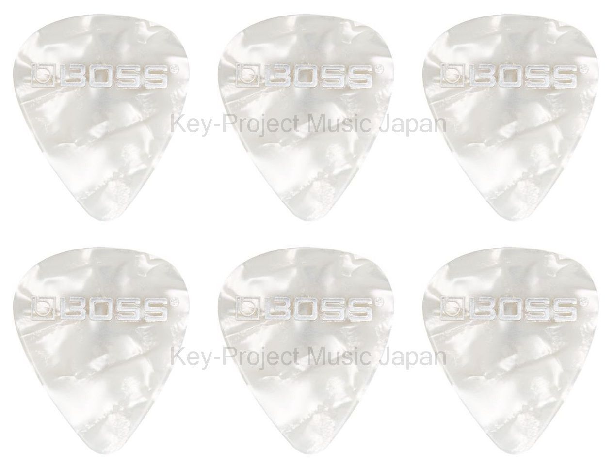 BOSS BPK-72-WM White Medium Guitar Pick Celluloide x 6 o 12 plettri ...