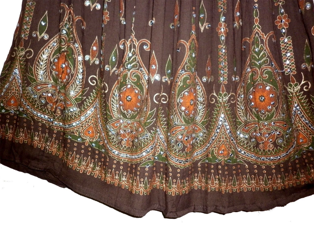 Women's Skirt Sequin Crinkle Handmade Gypsy Long Lehenga Hippie Boho Maxi Skirts - Bild 26 von 30