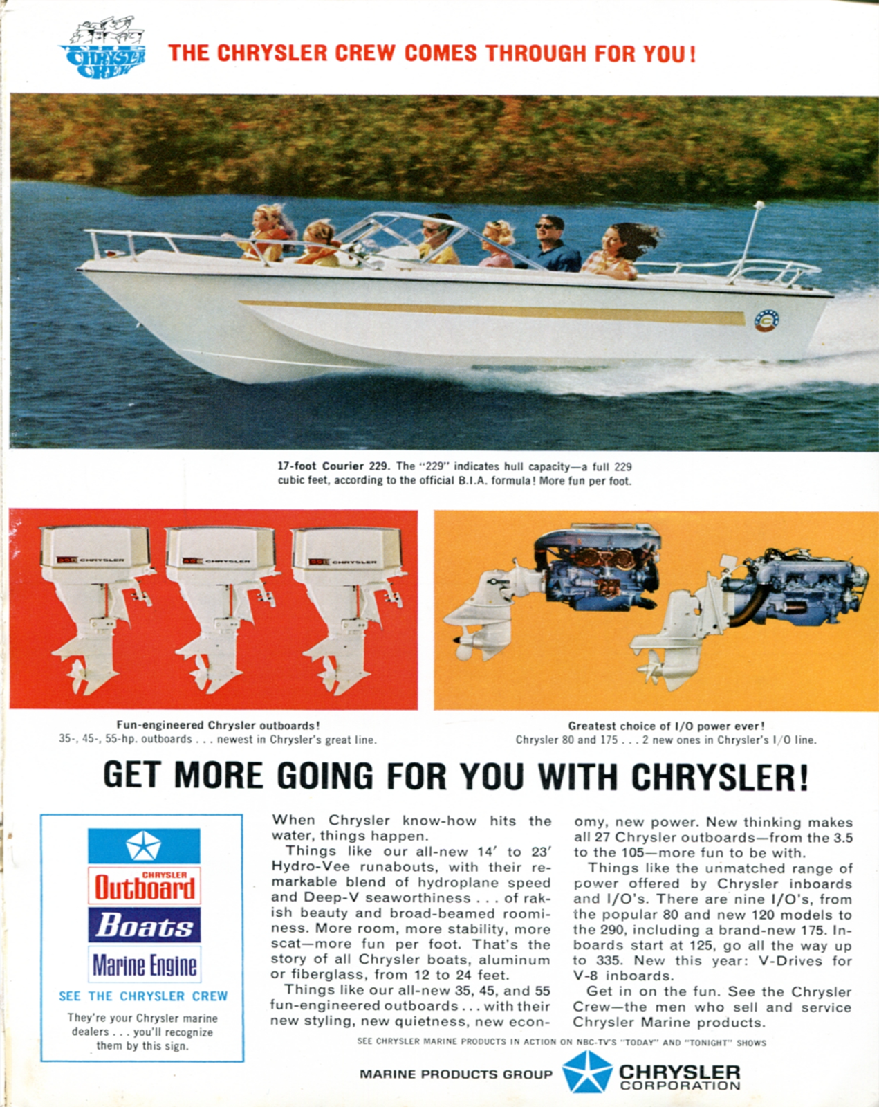 Chrysler Marine 1960s Hydro-Vee Boat & Outboard Poster - 12X16