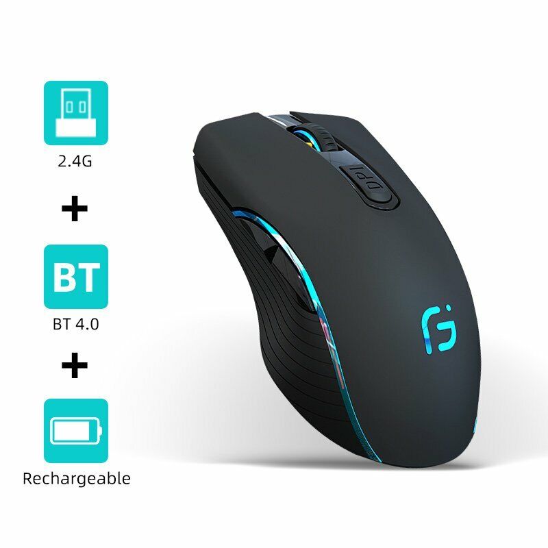 Drahtlose Bluetooth Maus Wiederaufladbar Dual Mode Silent Ergonomisch für... - Bild 14 von 14