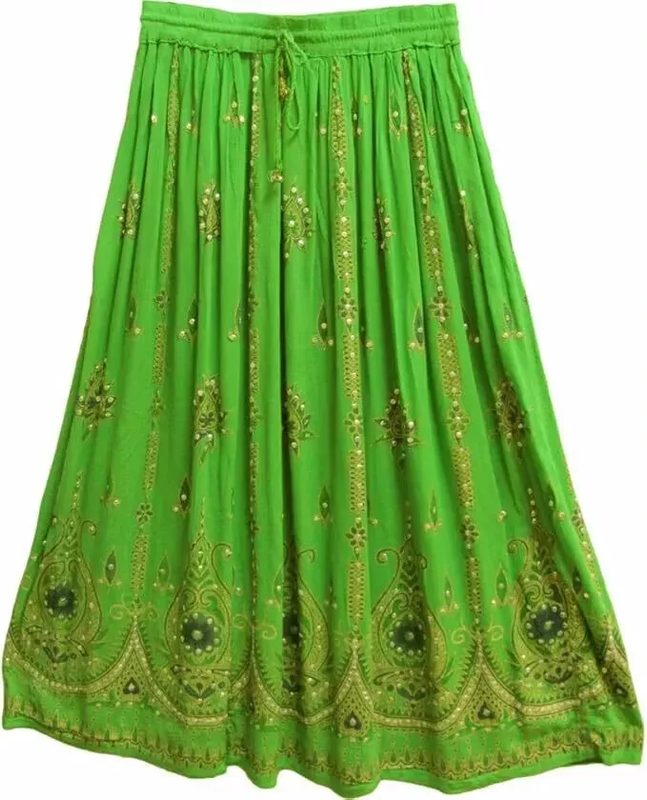 Women's Skirt Sequin Crinkle Handmade Gypsy Long Lehenga Hippie Boho Maxi Skirts - Bild 3 von 30