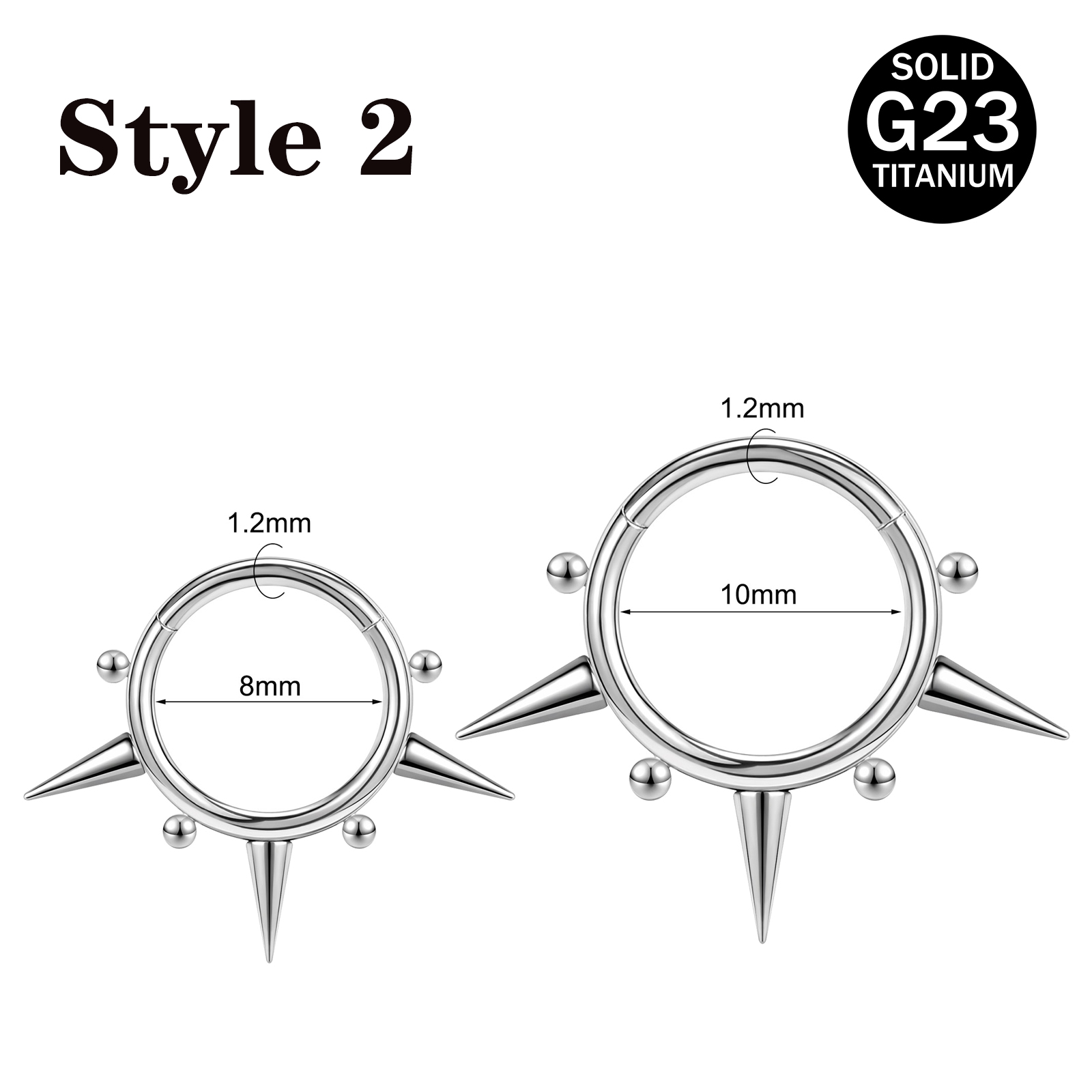 16G Titanium Hinged Septum Clicker Segment Nose Ring CZ Crystal Nostril Piercing - Picture 22 of 26