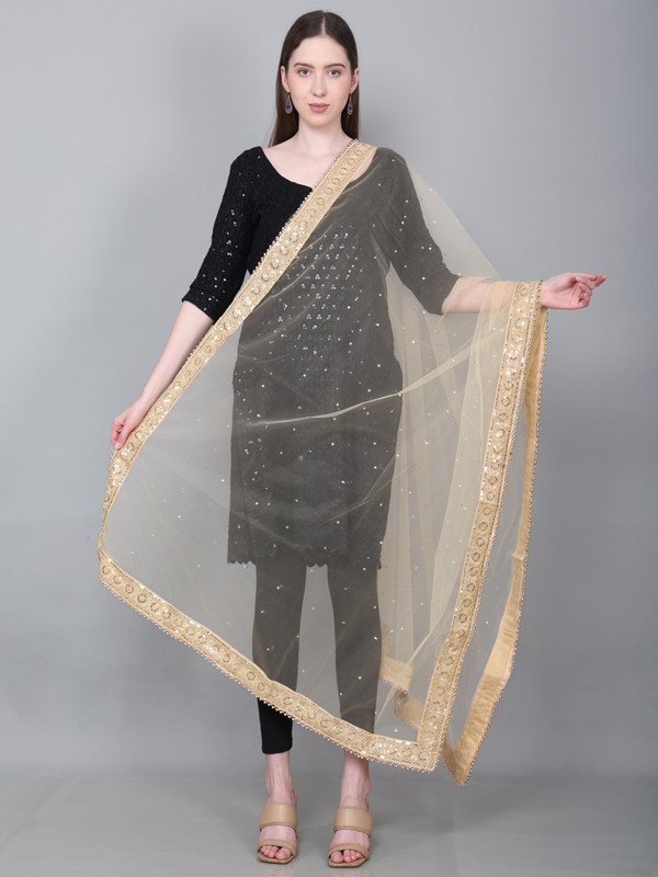 Way2Like Net Bridal Dupatta Embroidered Scarf Hijab Wedding Party Wear For Women - Picture 12 of 42