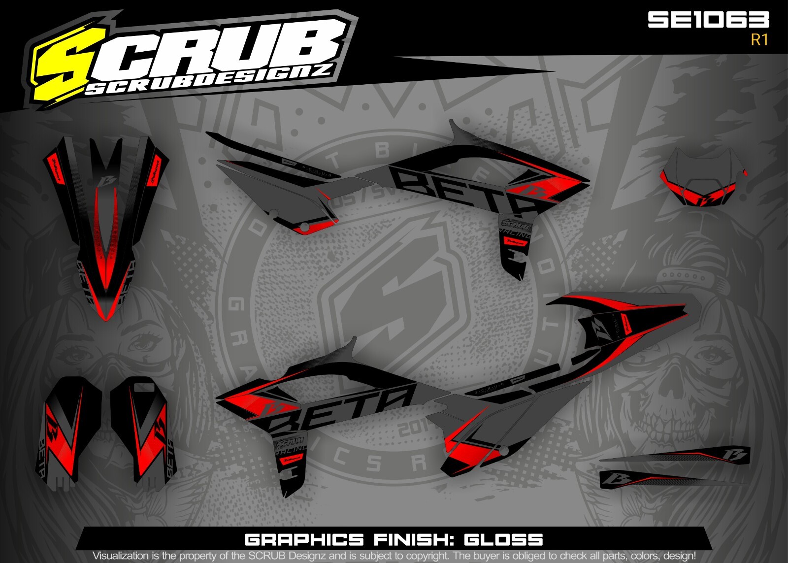 Plastics + Graphics Beta RR 2020 2021 2022 decals applied