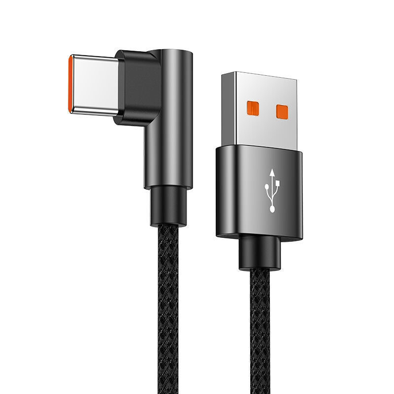90 DEGREE Right Angle USB Type C Fast Data Sync Charger Charging Cable Lead Wire