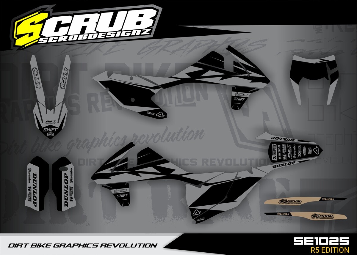 Graphics Kit KTM EXC 125 250 300 350 450 500 2017 2018 2019 SCRUB decals Sticker