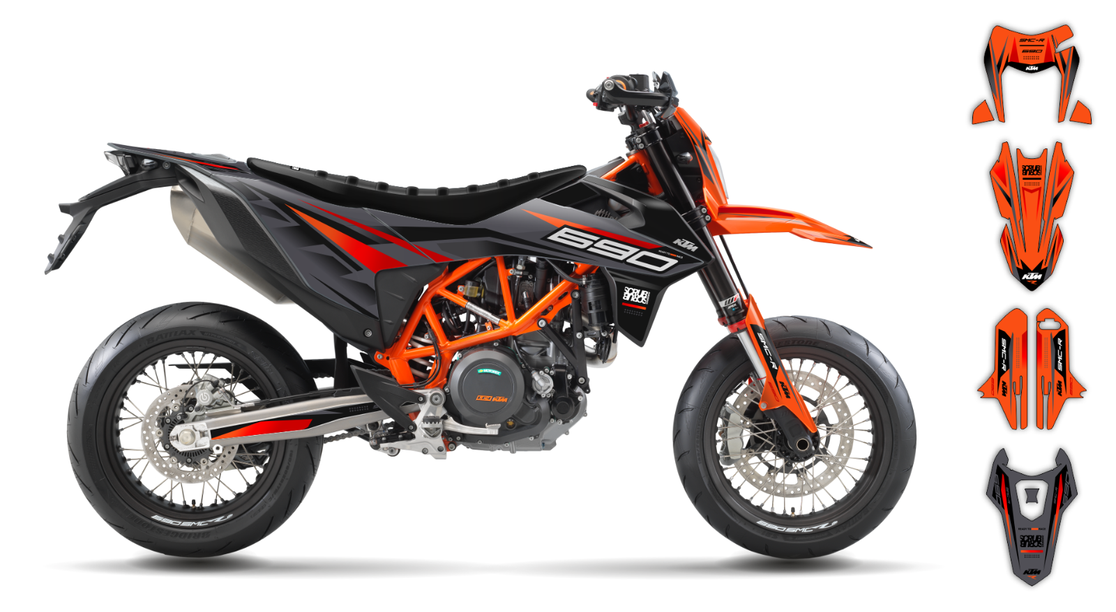 KTM graphics SMC-R 690 2019 2020 2021 2022 2023 SCRUB decals stickers Supermoto