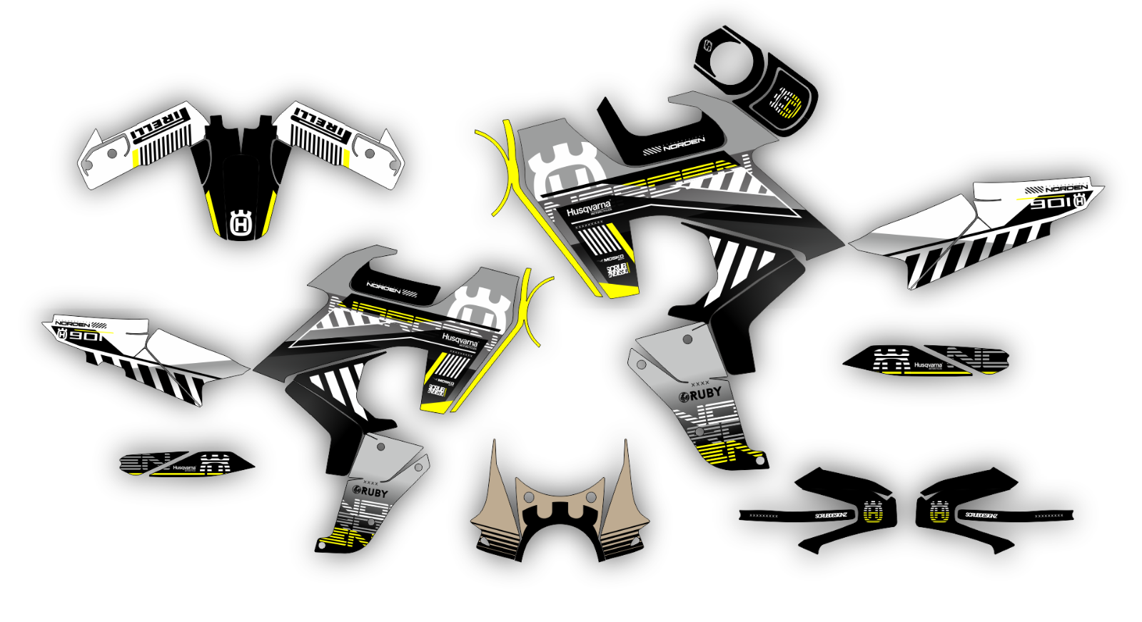 Graphics kit Husqvarna Norden 901  2020 2021 2022 2023 2024 Decals Stickers