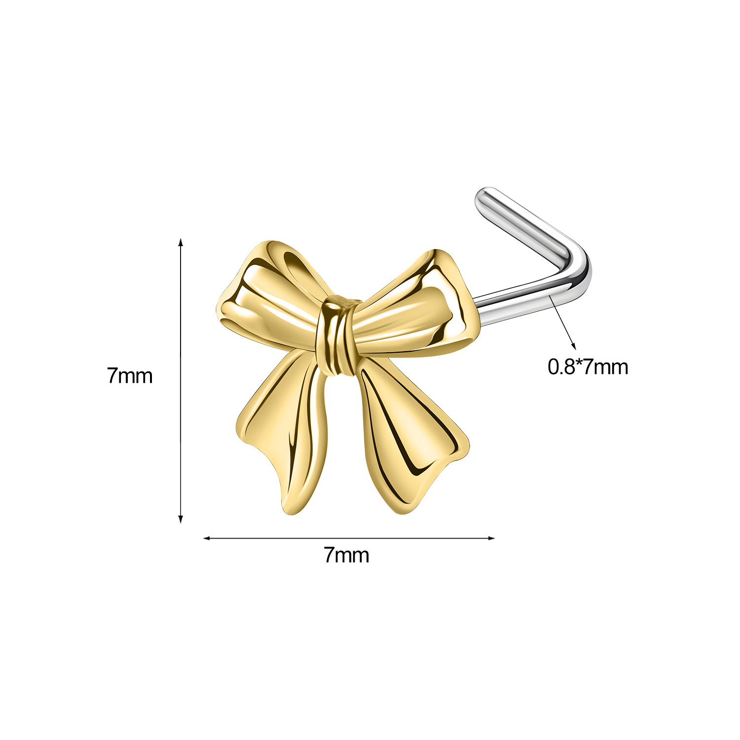 1 Pc 20G Stainless Steel L-Shape Nose Studs CZ Dangle Nostril Piercing Jewelry - Picture 53 of 117