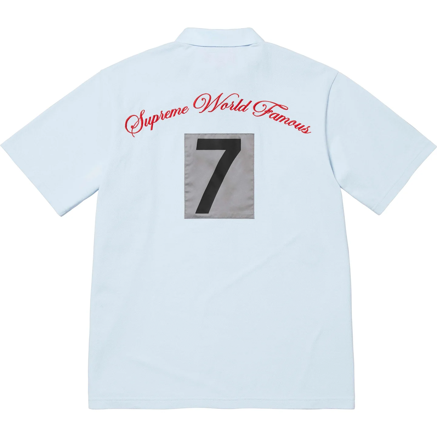 Supreme Cursive Polo Black Light Blue Navy Red Stripe 4colors SS25