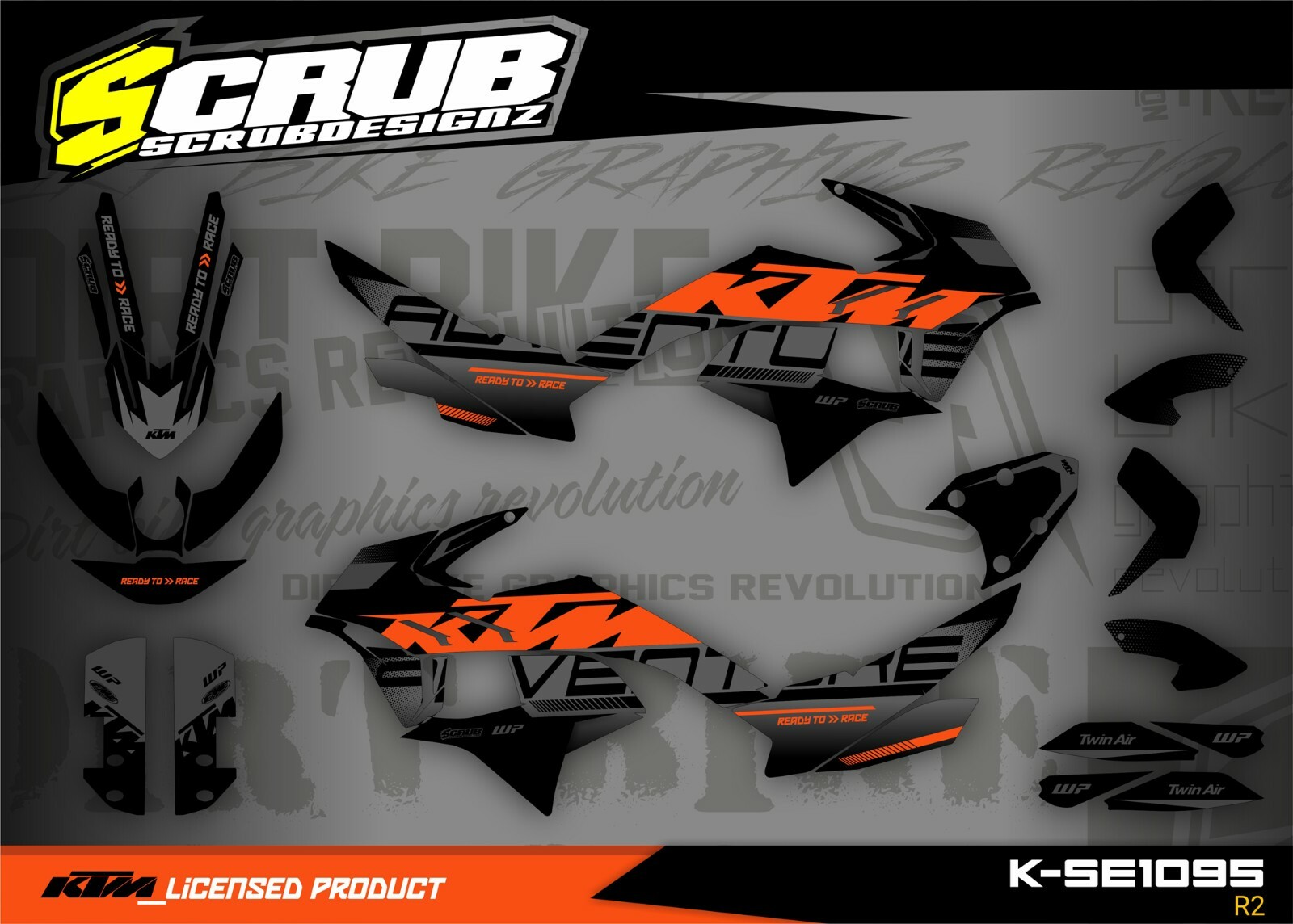 KTM ADVENTURE 2019 2020 2021 2022 790 R 890 R Graphics Decals Stickers