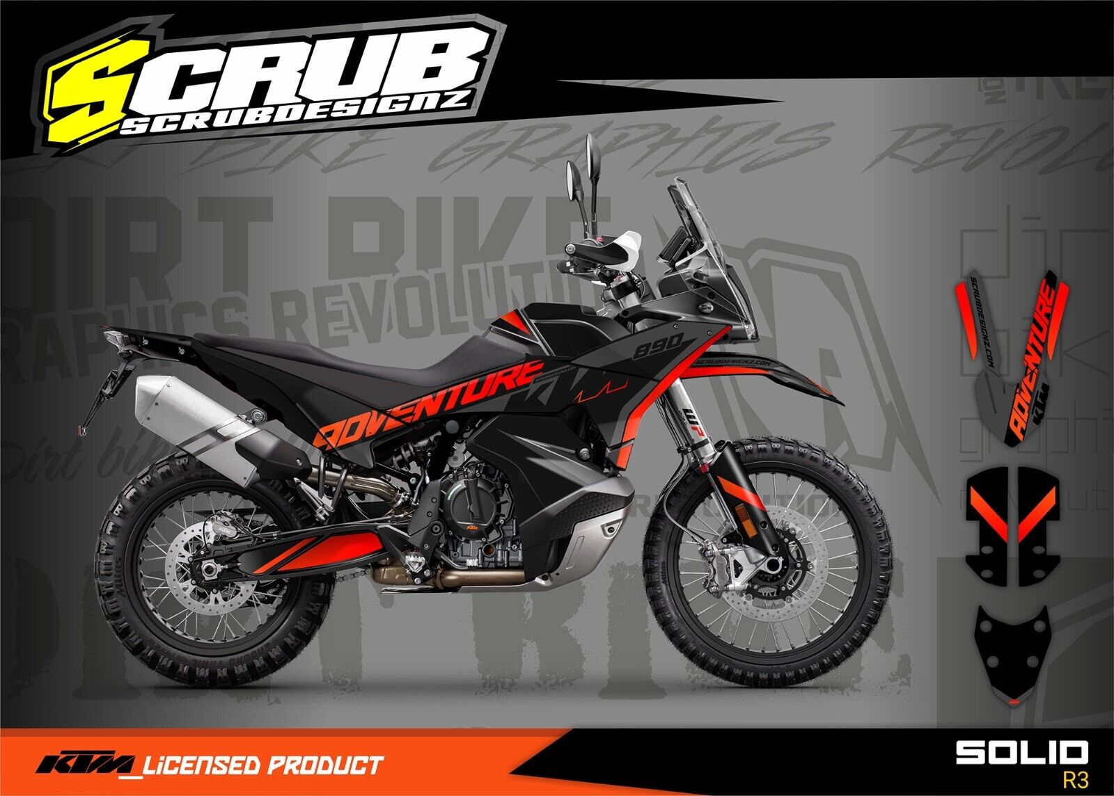 KTM ADVENTURE 2023-2024 790 R 890 R Rally Graphics Decals Stickers