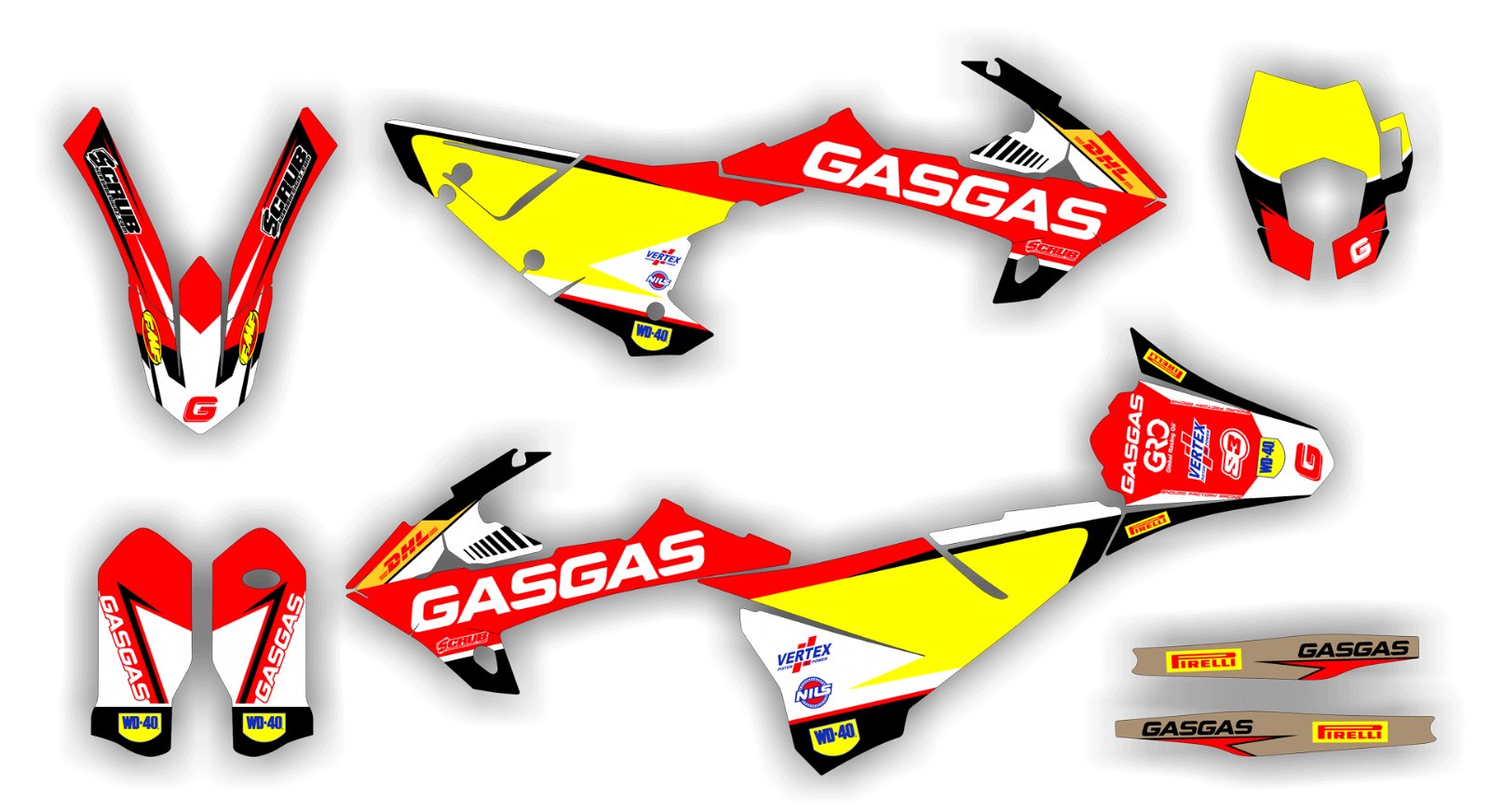 Gas Gas graphics Kit EC 200 250 300 stickers 2018 2019 2020 SCRUB Decals