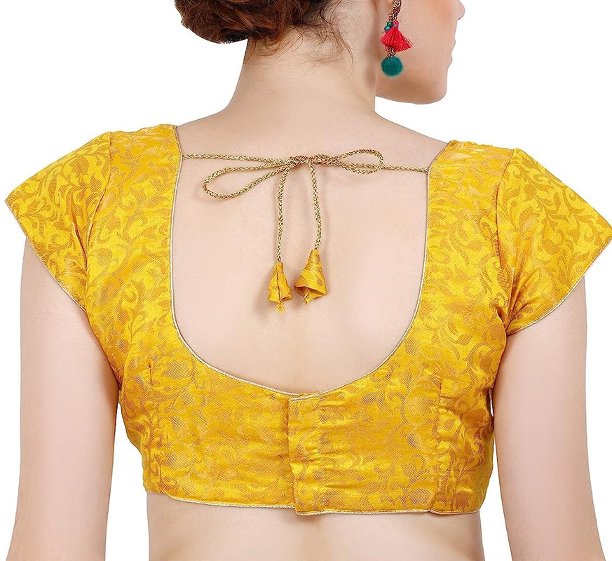 Women's Handmade Brocade Blouse Short Sleeve Saree Blouse Tunic Crop Top Choli - Picture 144 of 146