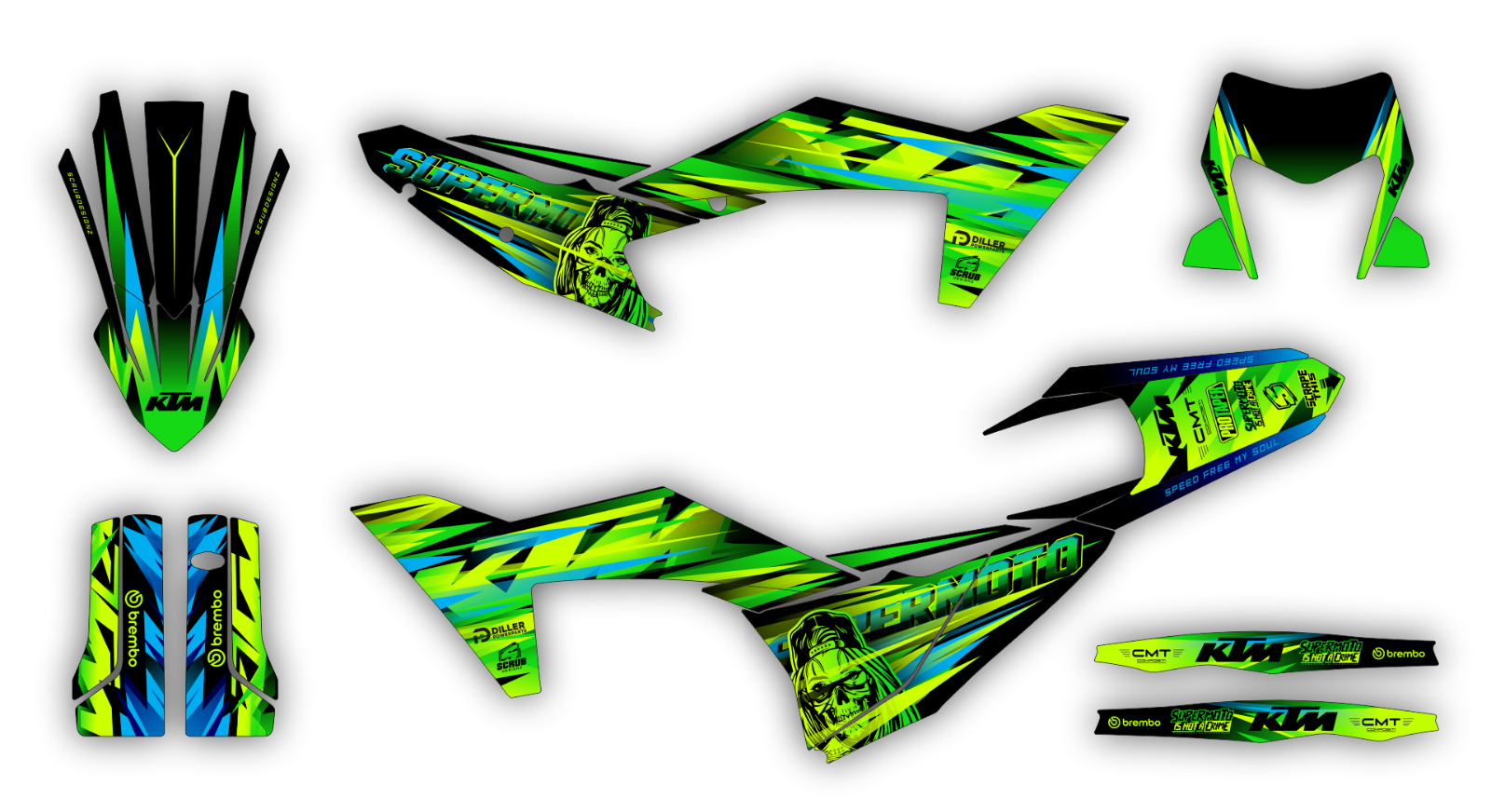 KTM Graphic SX SXF 2023 2024 125 250 300 350 450 Decals XC XCf FULL CHROME