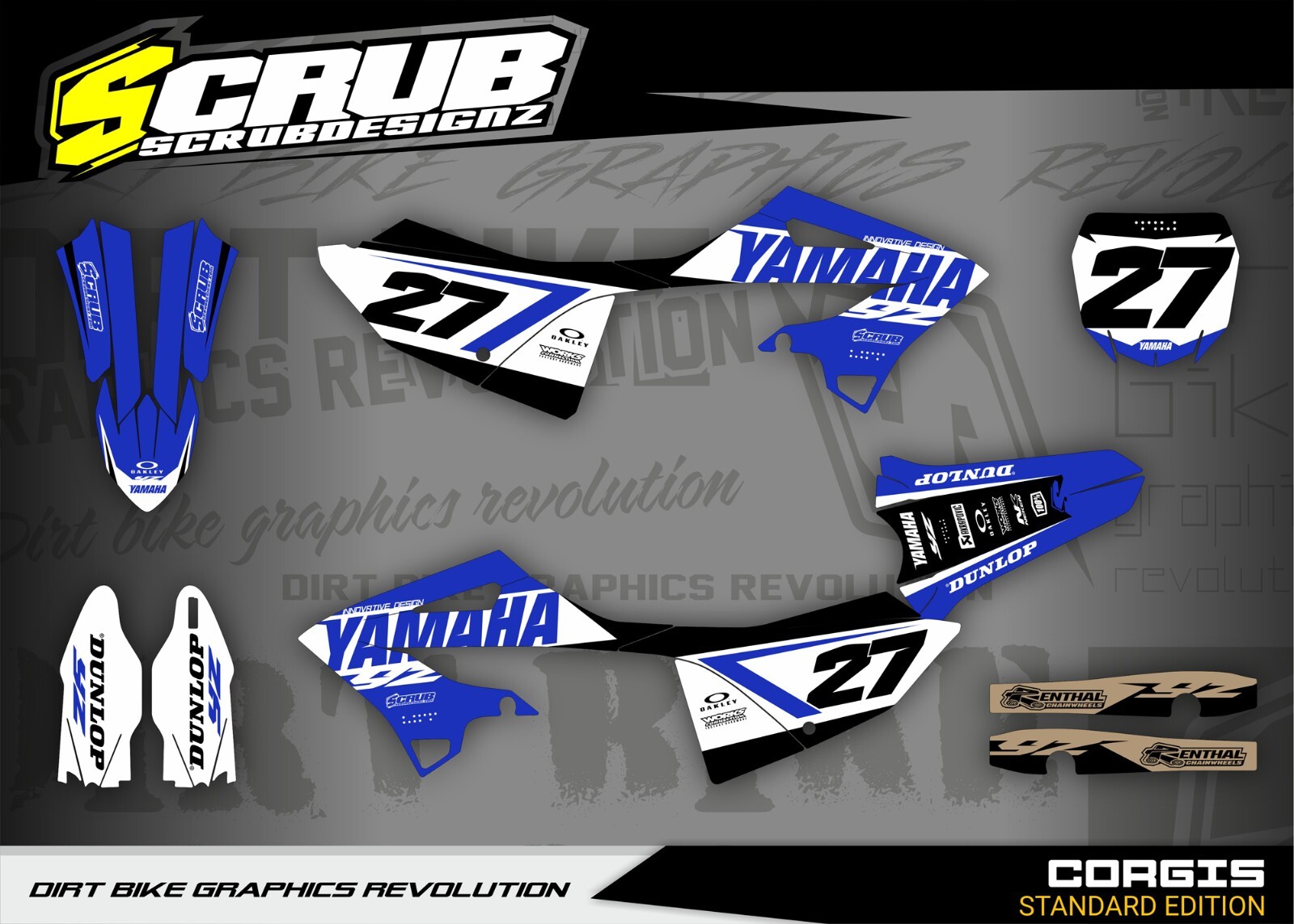 Graphics YZ125 YZ250 Yamaha 2022 2023 2024 Decals Stickers Race Number