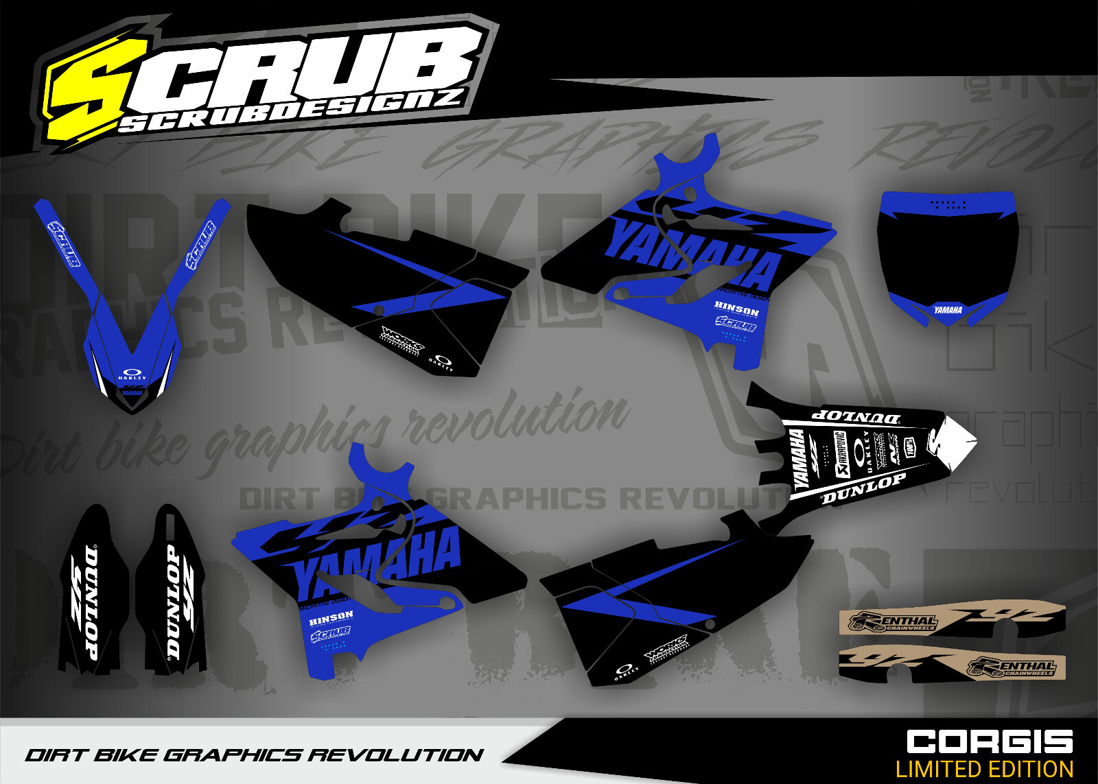 Graphics YZ125 YZ250 Yamaha 2015 2016 2017 2018 2019 2020 2021 SCRUB