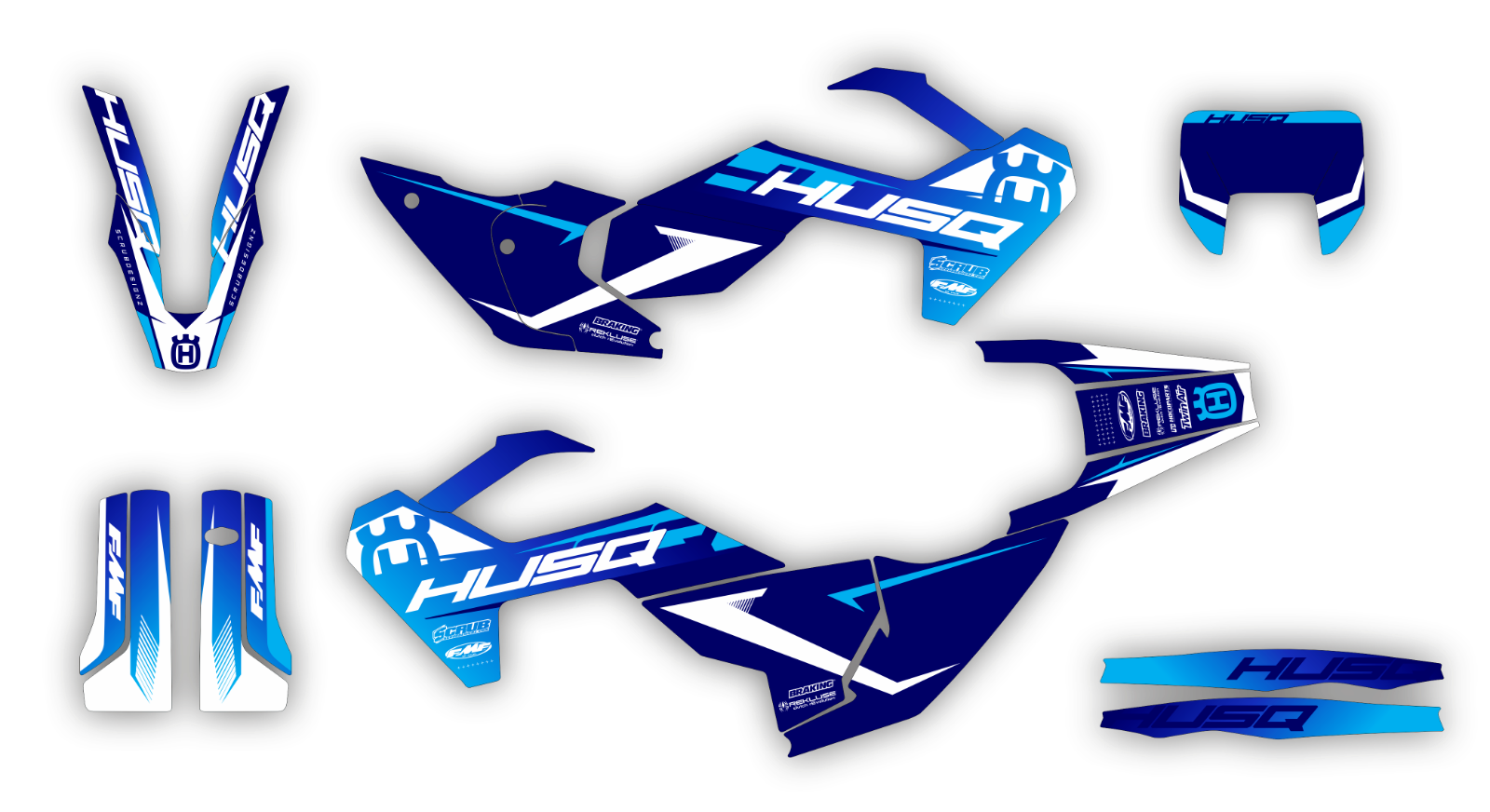 Husqvarna 2024 2025 TE FE 150 250 300 350 450 501 Graphics decals stickers SCRUB