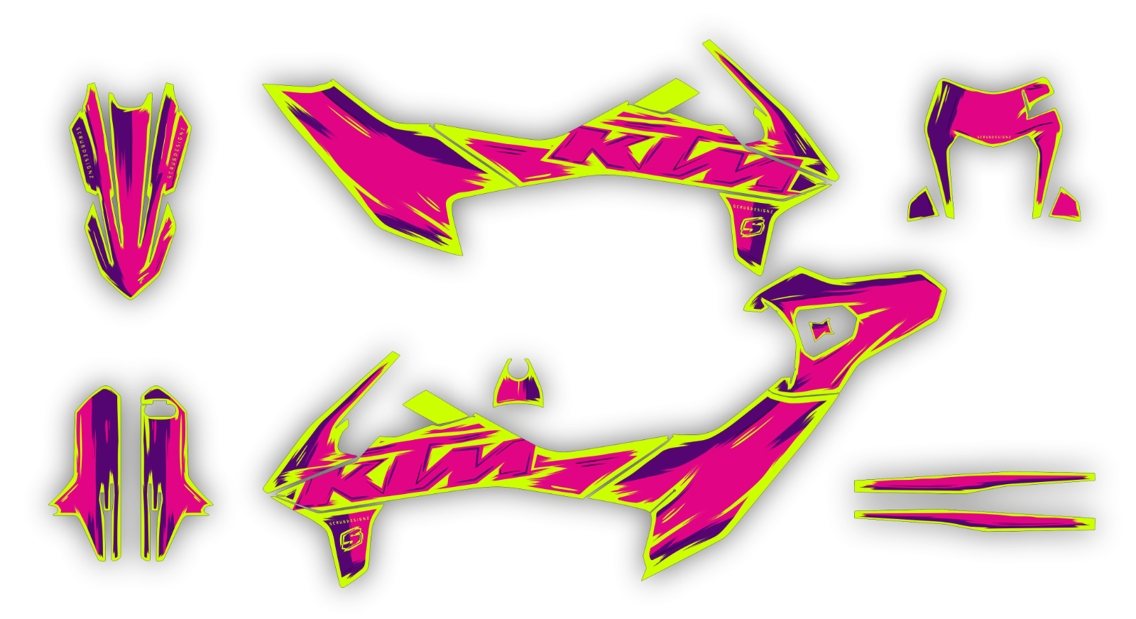 KTM graphics SMC-R 690 2019 2020 2021 2022 2023 SCRUB decals stickers Supermoto
