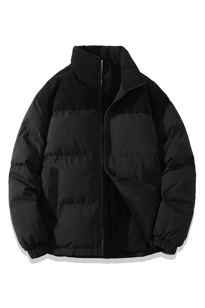 Winter Stand Collar Contrast-colored Coat Cotton Padded Jacket For Men Women Clo - Picture 7 of 53