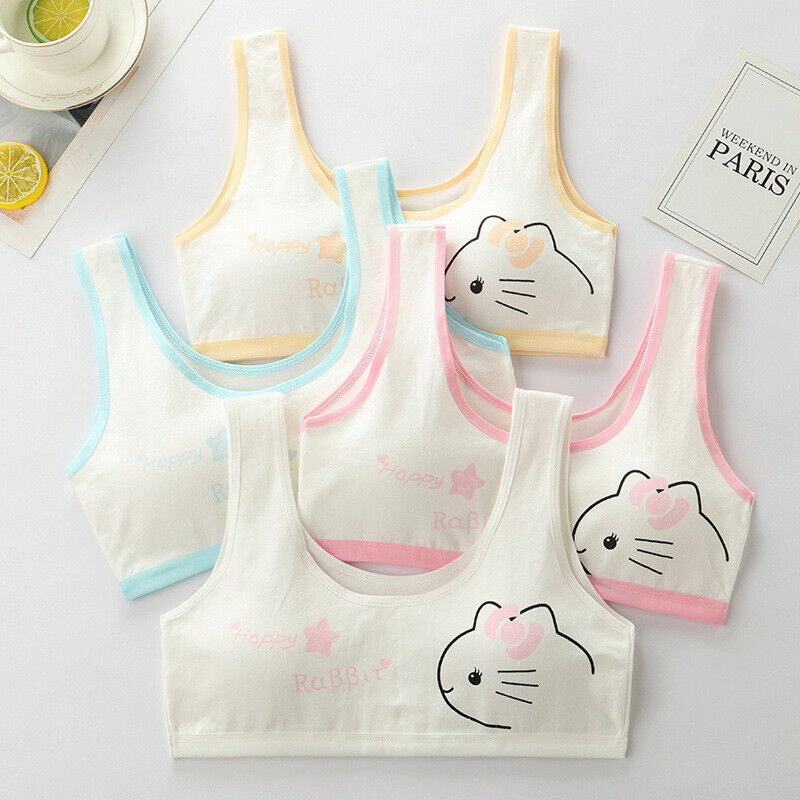 5 Pcs Girl Bra Teen Crop Top Underwear Vest Puberty Sport Training Bras - Picture 11 of 11